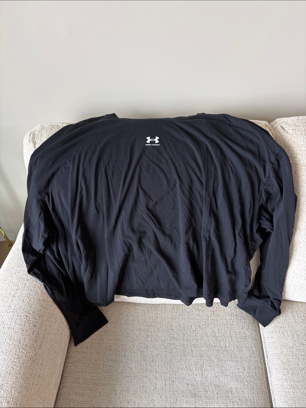 Under Armour Black Long-Sleeve Athletic Top with Logo